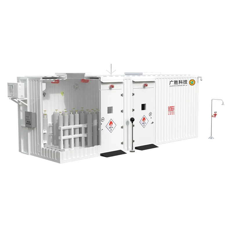 Αποθήκη εμπορευματοκιβωτίων αποθήκευσης κυλίνδρων αερίου με αντιεκρηκτική προστασία